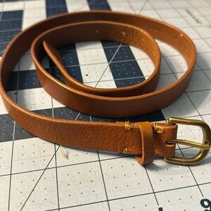 J.Crew brown leather belt 75408 Italian leather USA 3/4in wide